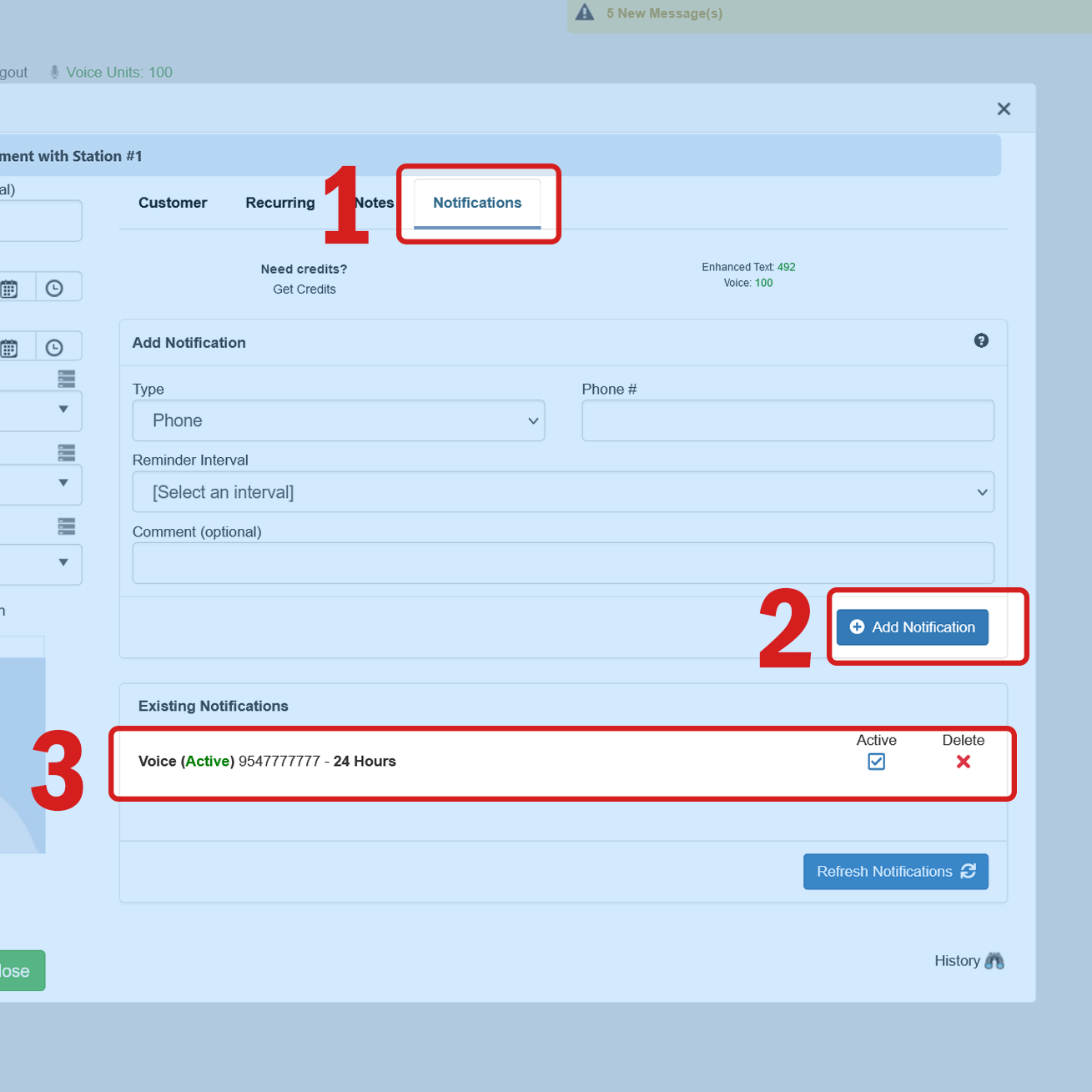 notificaciones telefónicas