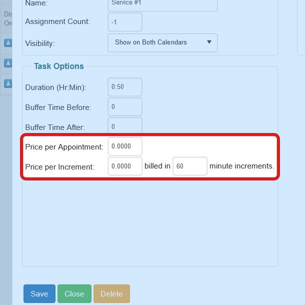precios de las tareas